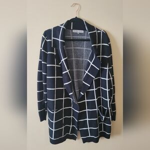 Black and White Checkered Cardigan